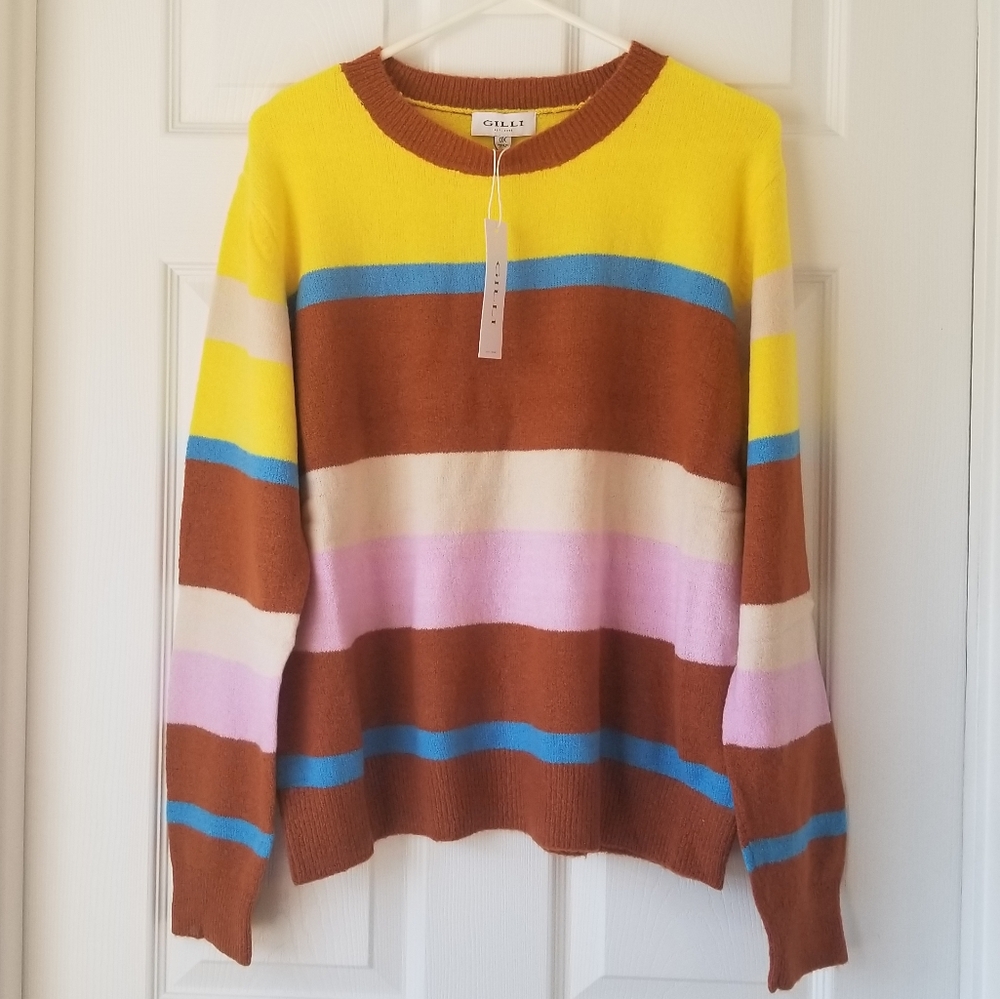 Womens Knit Colorblock Sweater